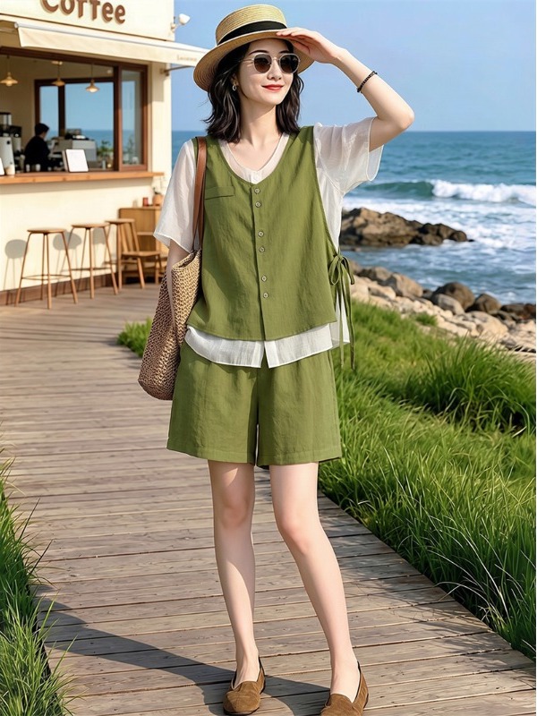 Conjunto de Dos Piezas de Lino - Linen Pant Wide reseña y precio