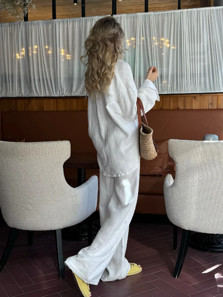 2025 Conjuntos de camisa de li - Linen Pant Wide reseña y precio